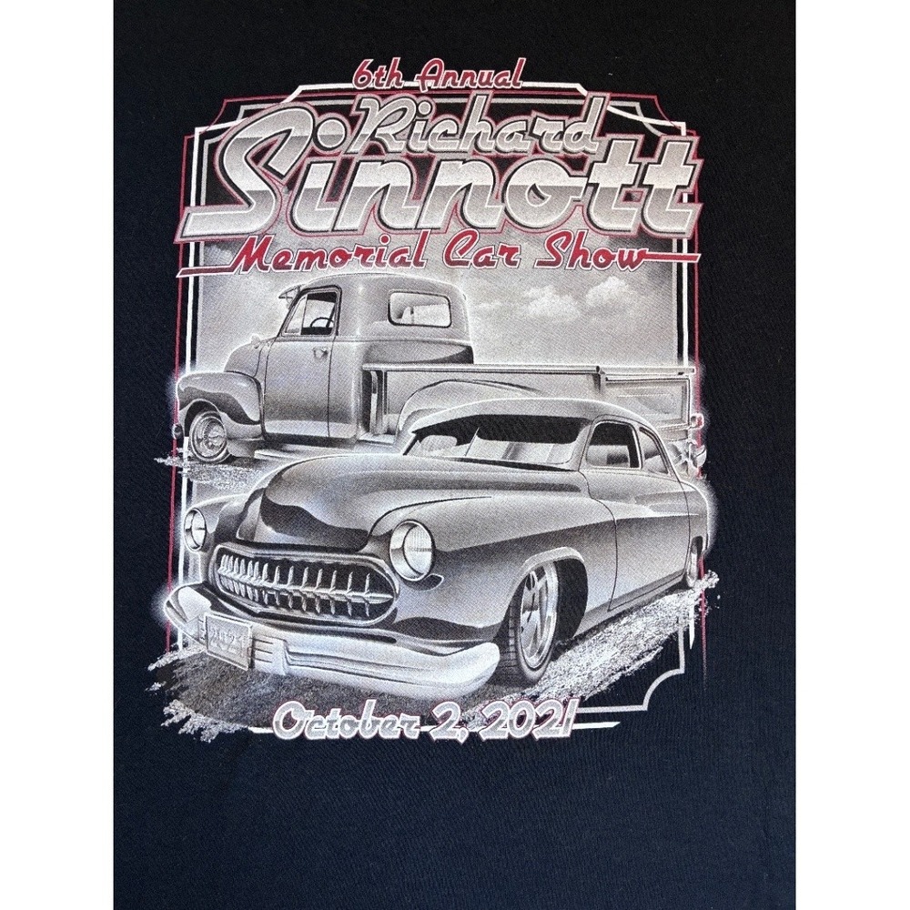 Port & Company Men's Large Black Graphic T-Shirt Richard Sinnott Car Show